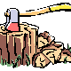 ax stuck in a log