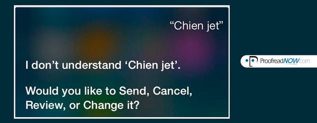 Chien jet - I don't understand 'Chien jet' Would you like to send, cancel, review or change it?