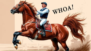 Rearing horse with rider