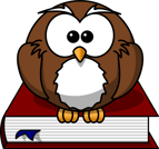 wise owl with book